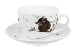 Šolja charming owl sa tacnom 280 ml